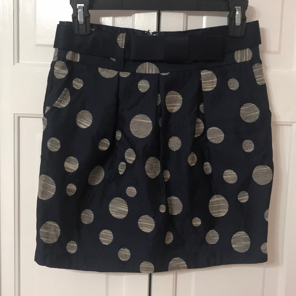 Navy polka dot skirt
